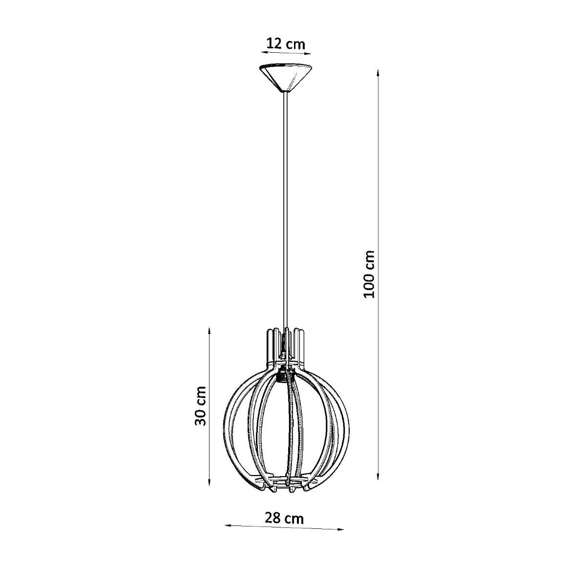 Lampa wisząca ARANCIA naturalne drewno 100x17x28cm nowoczesna E27 do salonu nr. 4