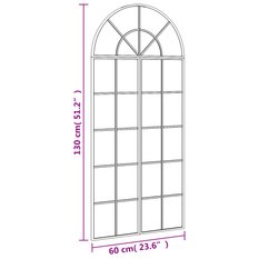 Lustro 60x130 cm do łazienki sypialni ścienne zakończone łukiem żelazo czarne - Miniaturka zdjęcia nr 7