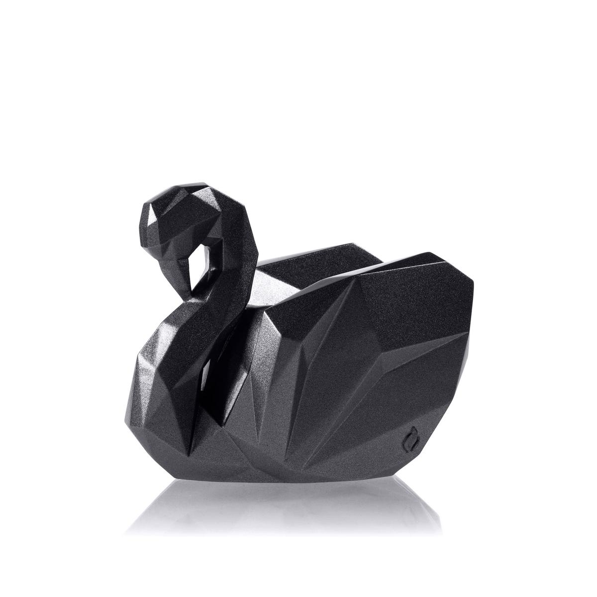 Świecznik Swan Low-Poly Black Metallic Poli