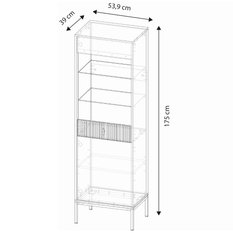 Witryna Maggiore 54x175x39 cm czarna na czarnych nogach do salonu i biura - Miniaturka zdjęcia nr 8