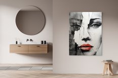 Obraz Do Sypialni Nowoczesny PORTRET Kobiety Czerwone Usta Beton 80x120cm - Miniaturka zdjęcia nr 10