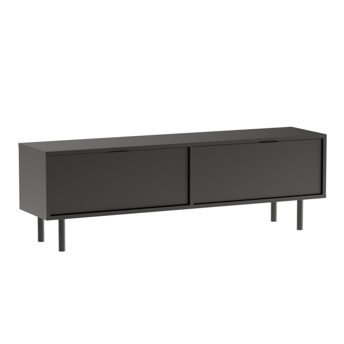 Szafka stojąca RTV AURA 140x33x30 cm na nóżkach do salonu czarny nr. 2