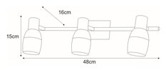 Kinkiet K-WLD94503-3 HOSTA 48x15x16 cm do łazienki chrom - Miniaturka zdjęcia nr 2