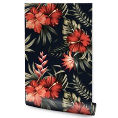 Tapeta Ścienna KWIATY Hibiskusa Liście Tropikalne  - Miniaturka zdjęcia nr 1