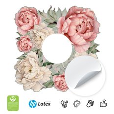 Naklejka Pod Włącznik Kontakt Kwiaty Piwonie 20x20 Peonie Natura Boho Dla Dzieci - Miniaturka zdjęcia nr 3