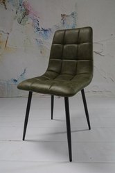 Zestaw krzeseł DEVER TAUPE 43x88x55 cm krzesło do jadalni salonu zielony czarne nogi - Miniaturka zdjęcia nr 9