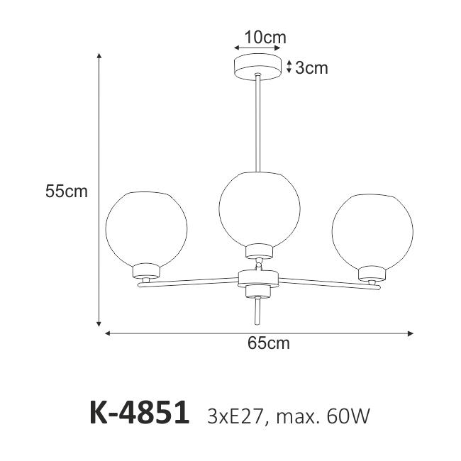 Lampa sufitowa K-4851 ALDAR 65x55x55 cm do salonu lub pokoju czarny/grafitowy nr. 2