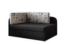Sofa WINNIE 107x64x170 cm rozkładana z funkcją spania i skrzynią do pokoju dziecka czarny
