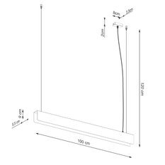 Lampa wisząca SPARK czarna 120x8x100cm nowoczesna G13 do salonu - Miniaturka zdjęcia nr 10