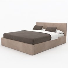 Łóżko tapicerowane do sypialni 180x200x88 cm podwójne z pojemnikiem basic beżowe - Miniaturka zdjęcia nr 9