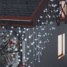 vidaXL Zasłona świetlnych sopli, 10 m, 400 diod LED, zimna biel - Miniaturka zdjęcia nr 3