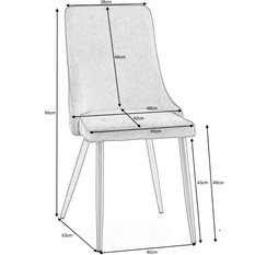 Krzesło UNO szare tapicerowane welurem do jadalni lub salonu - Miniaturka zdjęcia nr 9