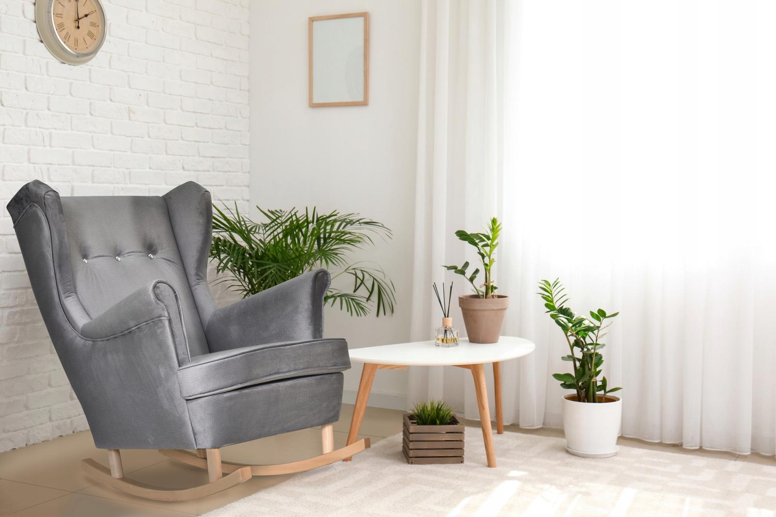 Fotel Uszak bujany turkusowe liście MONSTERY salon nr. 3