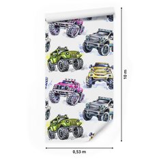 Tapeta Dla Dzieci MONSTER TRUCK Kolorowe Samochody  - Miniaturka zdjęcia nr 2