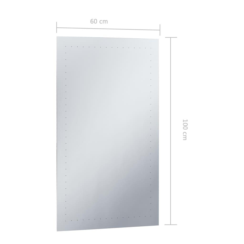 Lustro 60x100 cm do sypialni łazienki ścienne z LED aluminium szklane srebrny nr. 7