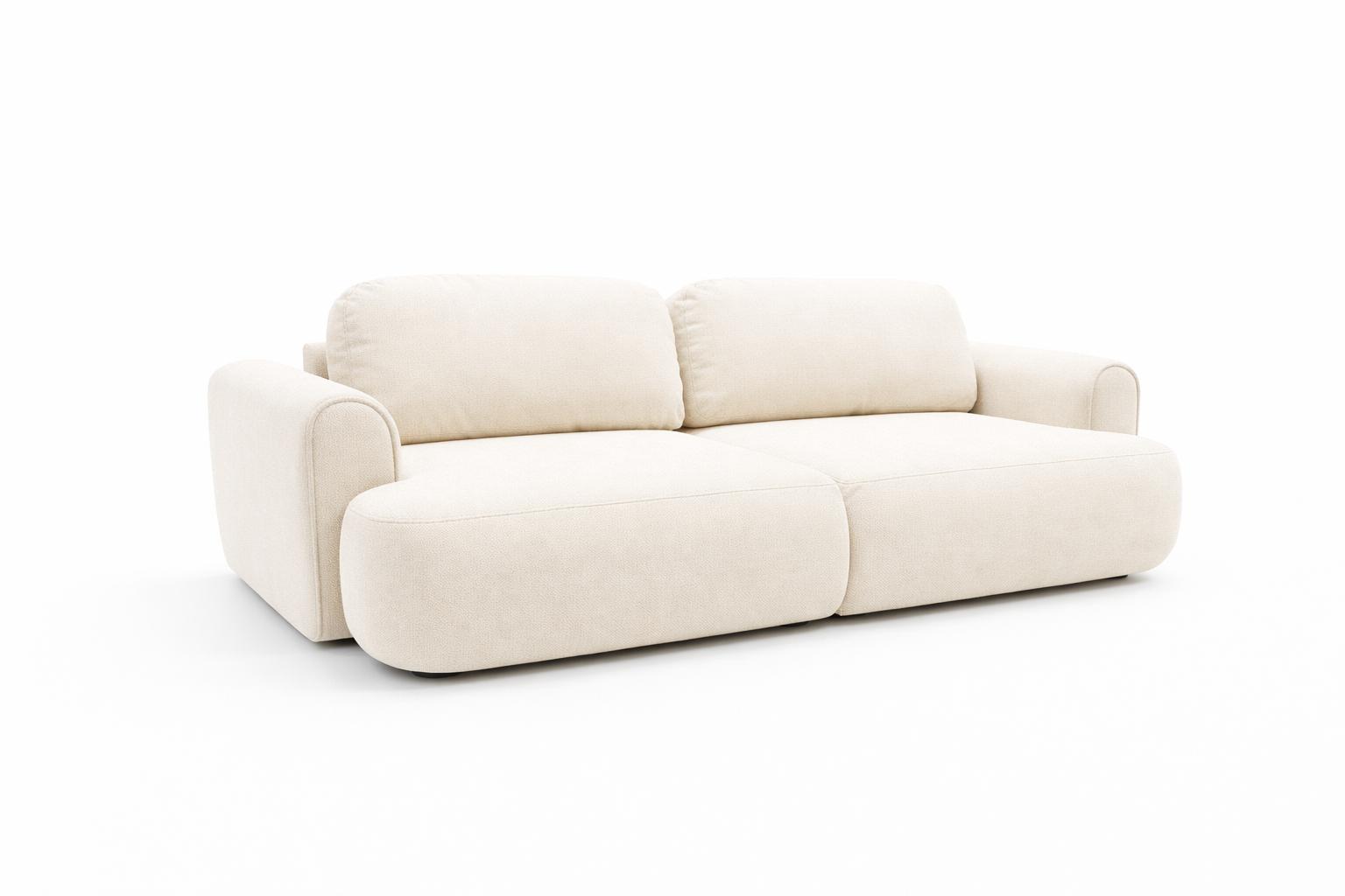Kanapa z funkcją spania ITALY 250x100x82 cm FLOW trzyosobowa sofa rozkładana kremowa nr. 1