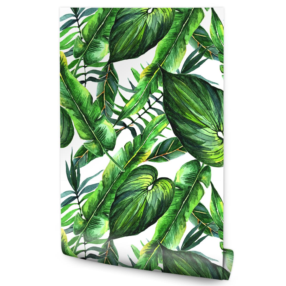 Tapeta Do Salonu LIŚCIE Tropikalne Natura Malunek 