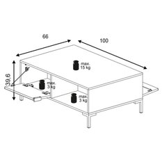 Stolik kawowy Flinn 100 cm prostokątny do salonu czarny mat - Miniaturka zdjęcia nr 6