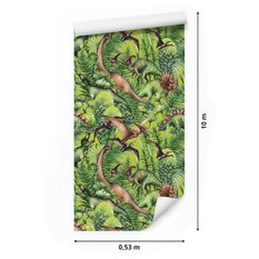 Tapeta Dla Chłopca DINOZAURY Liście Komiks Ozdoba  - Miniaturka zdjęcia nr 2