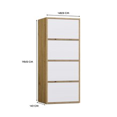 Komoda ALMA 119x50x40 cm do przedpokoju front biel korpus dąb artisan - Miniaturka zdjęcia nr 6