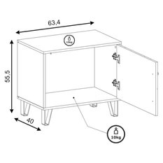 Szafka Bilbao 63 cm do salonu dąb artisan biały mat - Miniaturka zdjęcia nr 5