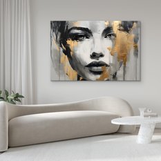 Obraz Do Sypialni Złoty PORTRET Kobiety Styl Glamour Abstrakcja 120x80cm - Miniaturka zdjęcia nr 8