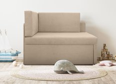 Sofa rozkładana dziecięca Viluś 108x81x78 cm narożnik jednoosobowy do pokoju z funkcją spania i przechowywania dla dzieci beżowy - Miniaturka zdjęcia nr 2