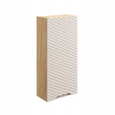 Szafka Łazienkowa 35x75x19 cm beżowa wisząca 1 drzwi front MDF 3D słupek do łazienki - Miniaturka zdjęcia nr 5