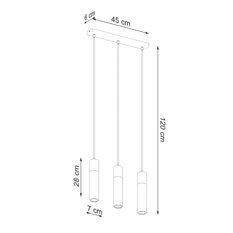 Lampa wisząca ZANE 3 szara 120x6x45cm nowoczesna G10 do salonu - Miniaturka zdjęcia nr 4