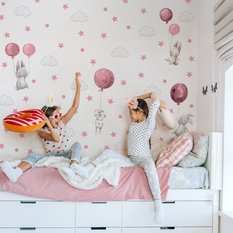 Naklejki Ścienne Dla Dzieci Króliczki Różowe 120x60 Balony Chmurki ZESTAW - Miniaturka zdjęcia nr 4