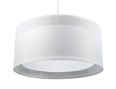 Lampa wisząca DUO 50 cm lniana do sypialni pokoju biała  - Miniaturka zdjęcia nr 6