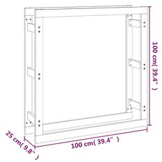 Stojak na drewno opałowe miodowy brąz 100x25x100cm lite sosnowe - Miniaturka zdjęcia nr 8