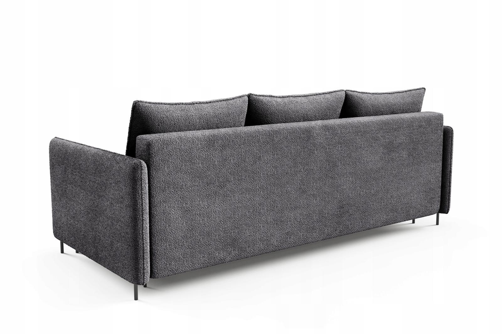 Kanapa BELISSA 216x91x98 cm sofa z funkcją spania z pojemnikiem BOUCLE szara do salonu nr. 3