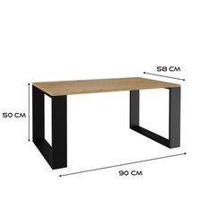 Stolik kawowy MODERN 90x50x58 cm do salonu dąb artisan/czarny - Miniaturka zdjęcia nr 7