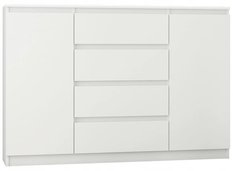 Komoda MODERN 140x40 cm biała z szufladami i szafką do biura sypialni lub salonu