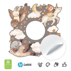 Naklejka Pod Kontakt Do Pokoju Dzieci Zwierzątka 20x20 Chmurki Kropki Gwiazdki - Miniaturka zdjęcia nr 3