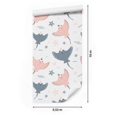 Tapeta dla dziewczynek zwierzątka gwiazdki kropki  - Miniaturka zdjęcia nr 2