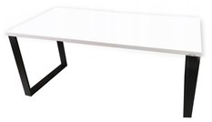 Biurko gamingowe 136x66x2.8 cm białe stół loftowe metalowe do pokoju gracza