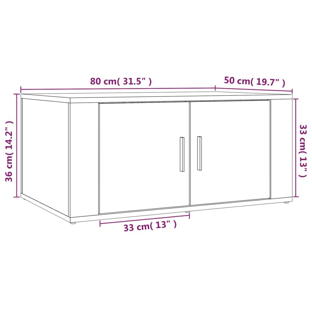 Stolik kawowy 80x50x36 cm z półką z drzwiczkami szarość betonu do salonu nr. 9