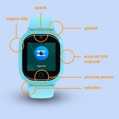 Zegarek  Locon Watch Lite smartwatch opaska GPS dla dzieci z aparatem niebieski - Miniaturka zdjęcia nr 2