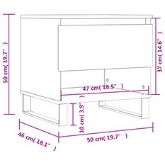 Stolik kawowy 2szt 50x46x50 cm z szufladą i półką szarość betonu do salonu - Miniaturka zdjęcia nr 12