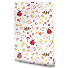 Tapeta Do Pokoju Dzieci BIEDRONKI Pszczółki Liście 53x1000  - Miniaturka zdjęcia nr 1