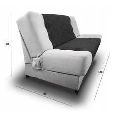 Wersalka kanapa z funkcja spania DUO 192x83x90 cm pojemnik na pościel do salonu czarno-szara - Miniaturka zdjęcia nr 4