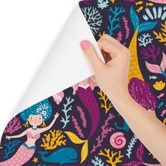 Tapeta bajkowa, kreskówki, syreny, pokój dziecięcy  - Miniaturka zdjęcia nr 3