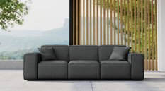 Sofa ogrodowa MALIBU 245x103x88 cm wodoodporna UV 3-os + 2 poduszki do ogrodu antracyt - Miniaturka zdjęcia nr 2