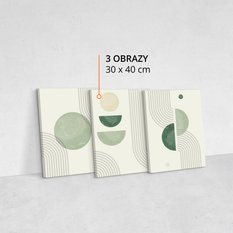 Obrazy Na Ścianę Set Zielone Ornamenty Styl Boho Abstrakcja 90x40cm - Miniaturka zdjęcia nr 10