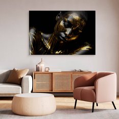 Obraz Na Płótnie Kobieta W Złotych Barwach 90x60 Ekskluzywny Styl - Miniaturka zdjęcia nr 6