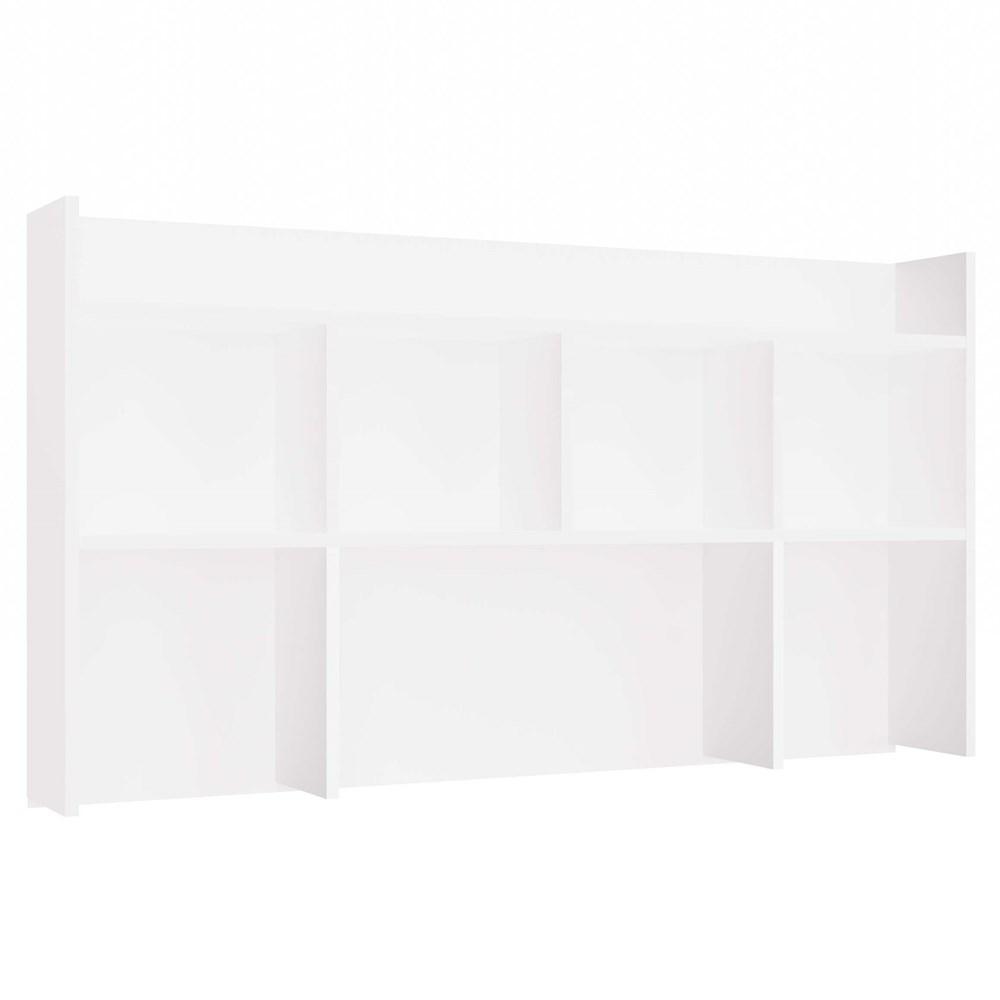 Nadstawka do biurka 70x128x18 cm regał na książki dokumenty biała
