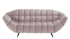 Sofa GAPPA 200x94x82 cm nowoczesna kanapa pikowana wersal jasny róż do salonu - Miniaturka zdjęcia nr 1