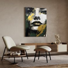 Obraz Canvas Abstrakcja Kobiecy PORTRET Styl Glamour Farba 80x120cm - Miniaturka zdjęcia nr 3